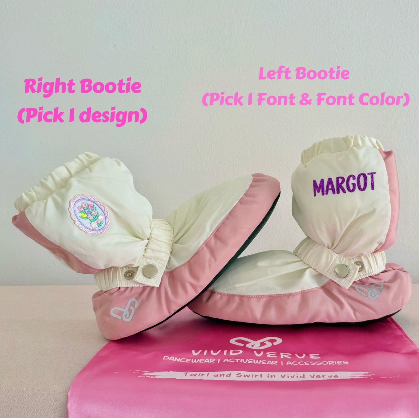 Vivid warm-up Booties with Dust bag (Personalisation is available)