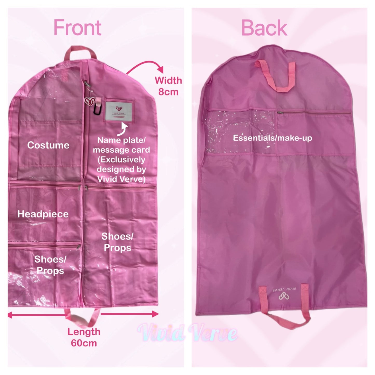 Vivid Costumes Garment Bags (Get it personalised 💝) Name and Dance Pose