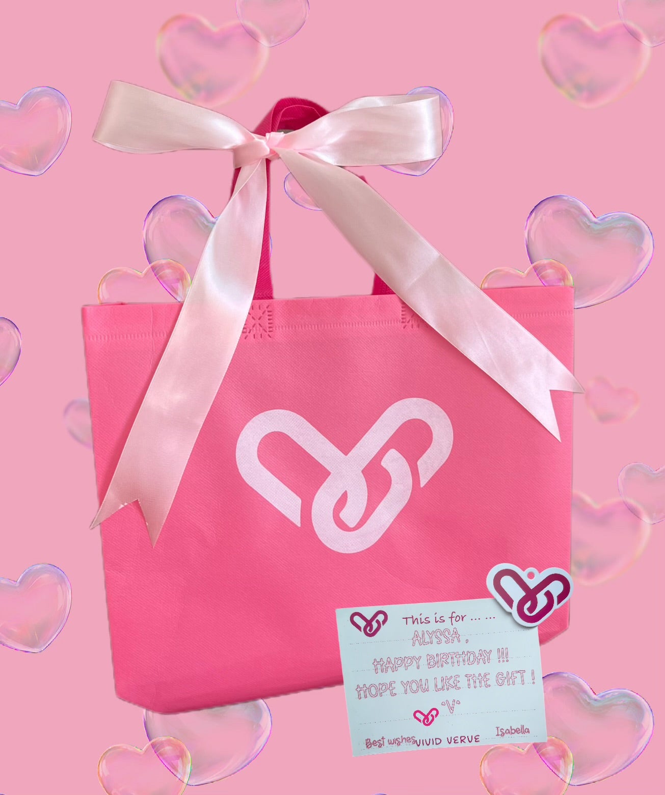 Vivid Verve Eco-friendly gift bag with a bespoken message card