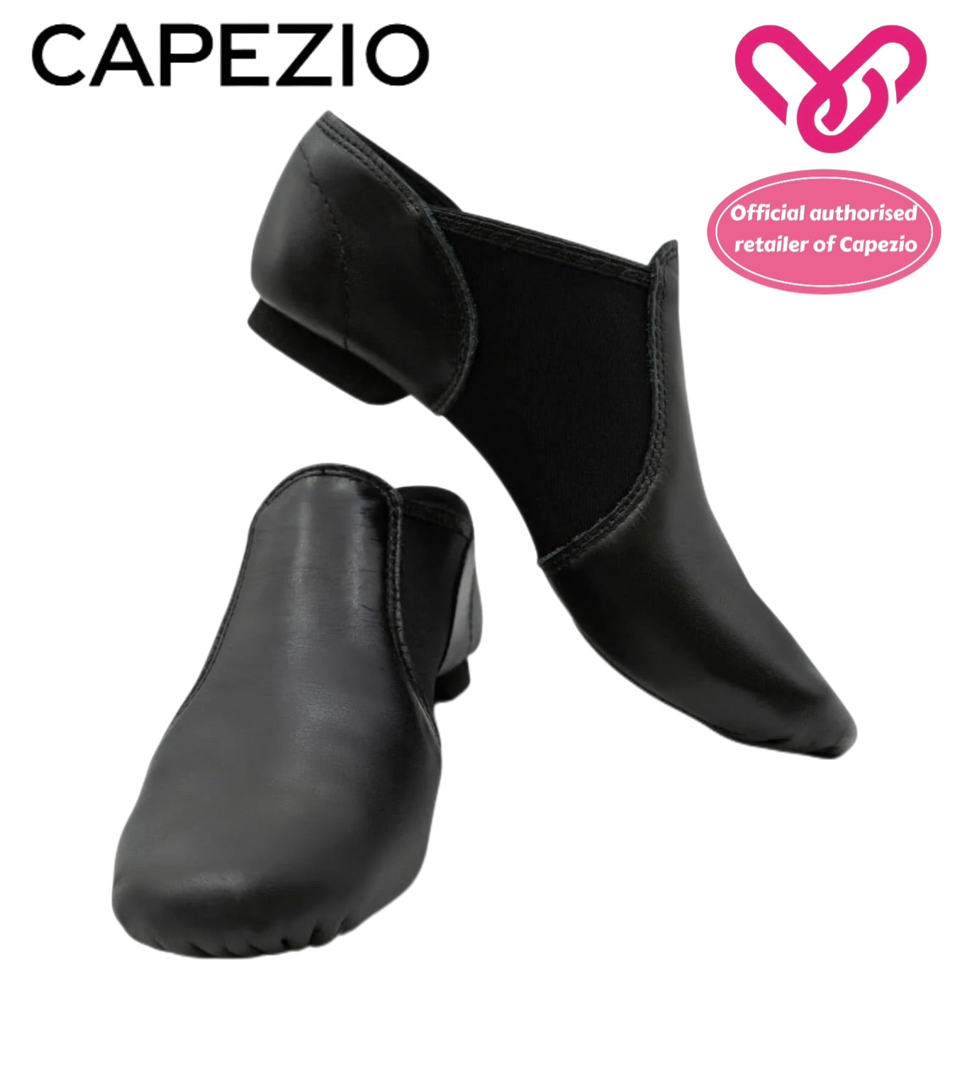 Capezio E-SERIES JAZZ SLIP ON (Caramel and Black)