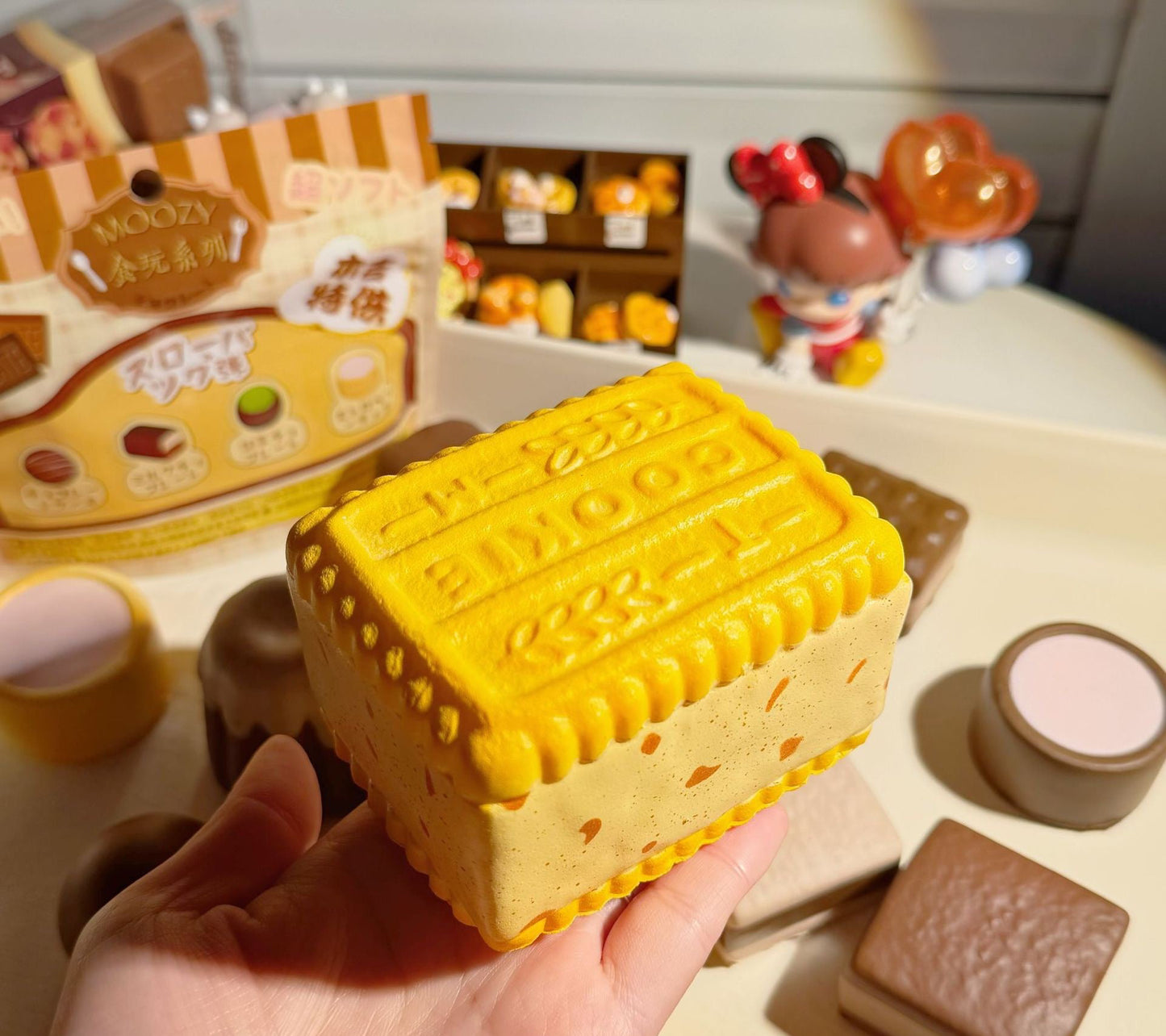 Moozy biscuits and fishes cakes squishy