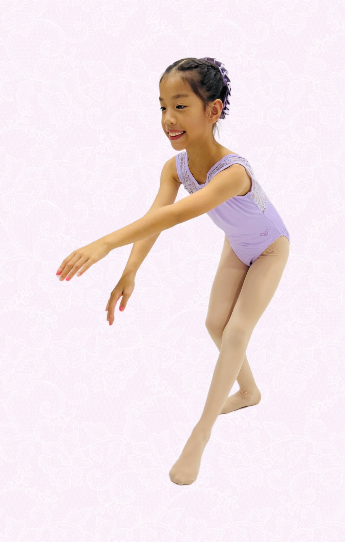Blossoms Garden Leotard (Lilac purple)