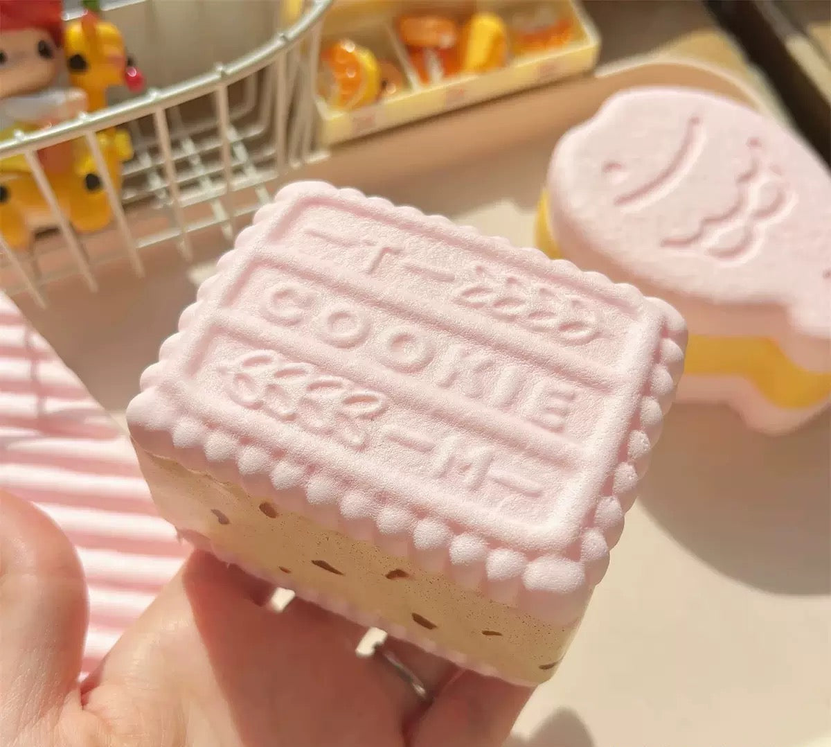 Moozy biscuits and fishes cakes squishy
