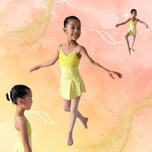 Vivid Verve Sophia Pastel Leotard and Skirt (Lily Yellow)