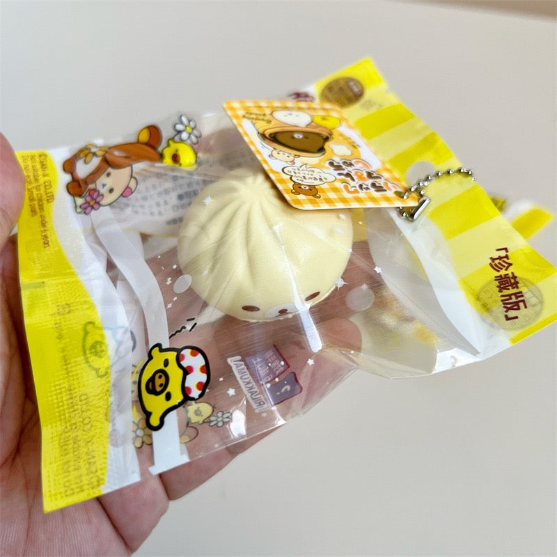 Mini Rilakkuma dumplings squishy keychain