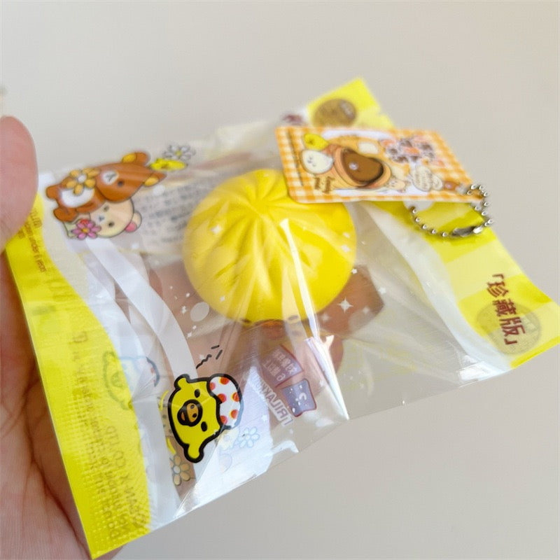 Mini Rilakkuma dumplings squishy keychain