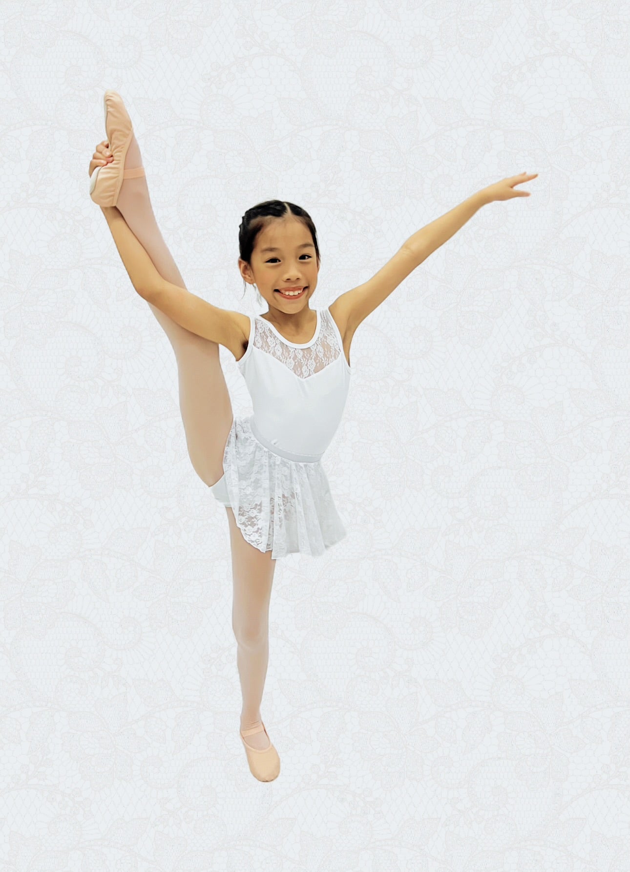 Blossoms Garden Leotard (Snowy White)
