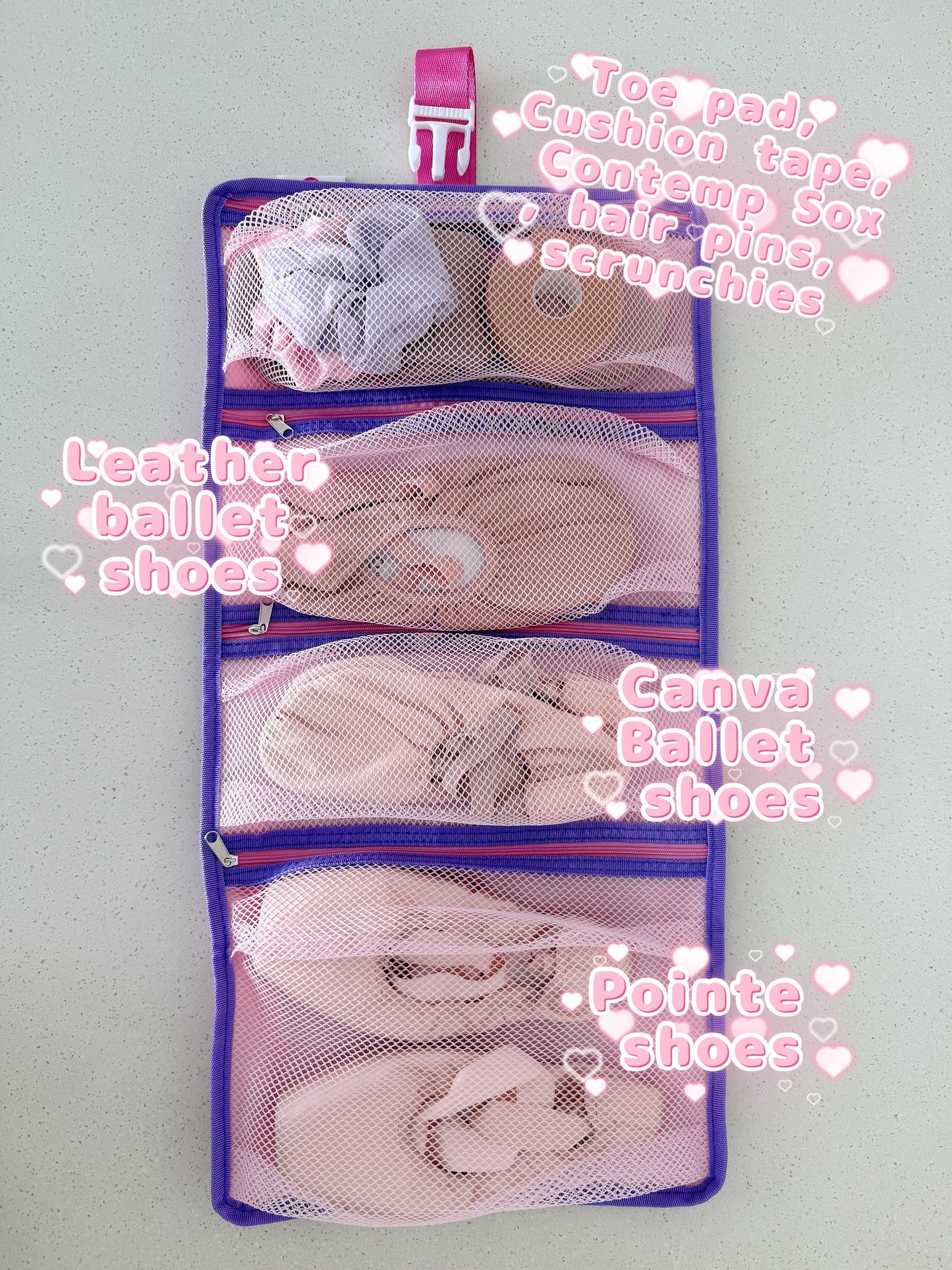VividVerve Pinkly Purply Collection multi-compartments shoebag /organiser